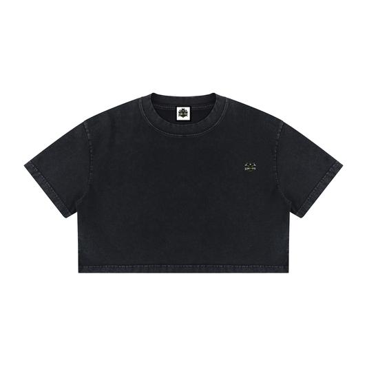 Loki & Ivy Women's Mineral Wash Cotton Crop T-Shirt