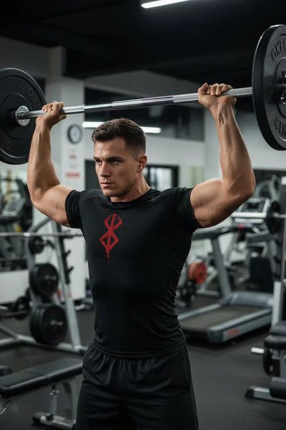 Men's Print Compression Shirts Summer Short Sleeve Rash Guard Gym Workout T-shirt Athletic Quick Dry Baselayer Undershirts Tops